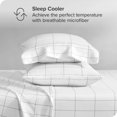thumbnail image 3 of Bare Home Ultra-Soft Sheet Set - Premium 1800 Collection - Deep Pockets - 4-Pieces - King, Grid - White/Gray, 3 of 8