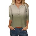 thumbnail image 2 of Hauts d'Été pour Femmes 2023 Mode Féminine Manches Trois-Quarts Col Rond Rétro Imprimé de Pâques Blouse Ample Bohemian T-Shirt Grande Taille pour Femmes, 2 of 5