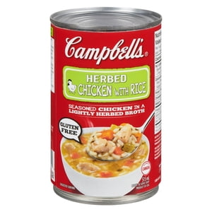 Campbell's® Prêt à servir poulet herbacé avec soupe au riz, plateau stable