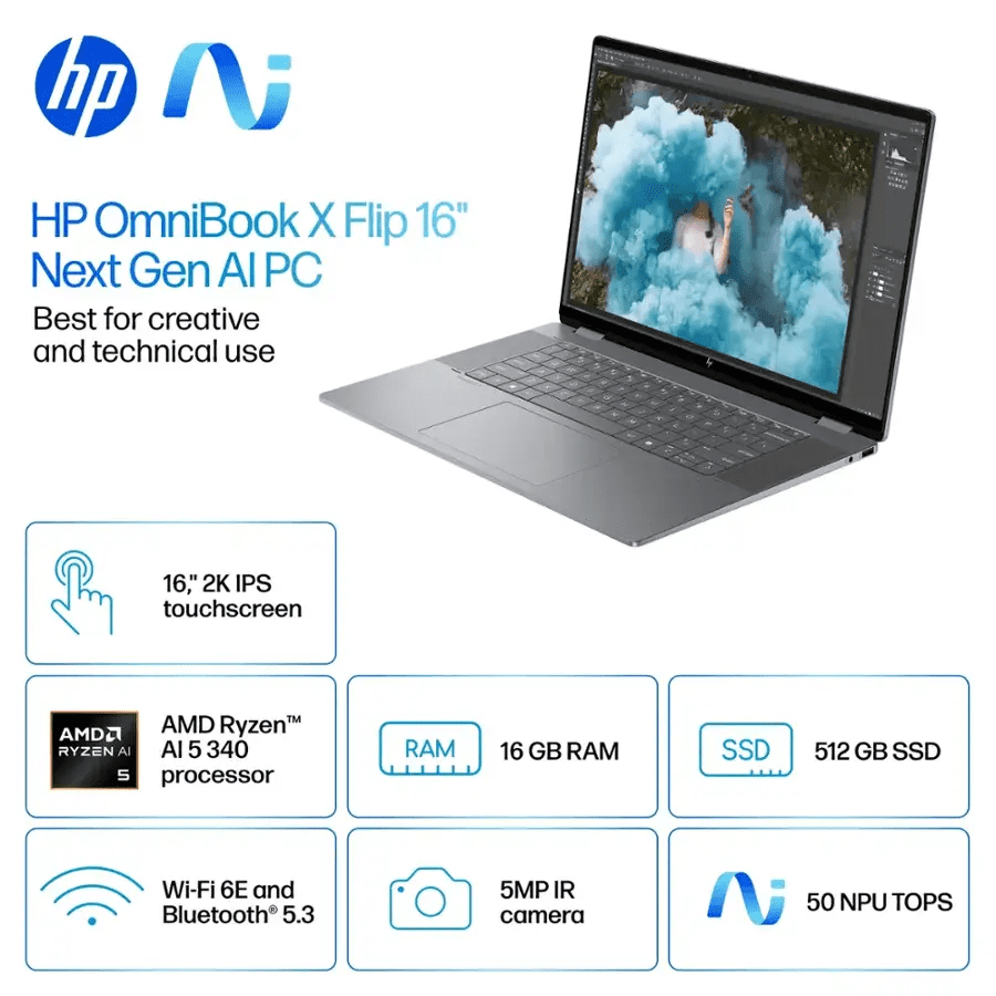 HP OmniBook X Flip 2 in 1, 16
