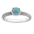 thumbnail image 1 of Bague Antique Turquoise en Argent Sterling & 14k Stackable Expressions Taille 7, 1 of 3