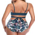 thumbnail image 3 of Female Two-Piece Bathing Suit  Spaghetti Strap Bikini Tops Leopard Print Bikini Panties Swimsuits Yellow L, 3 of 8
