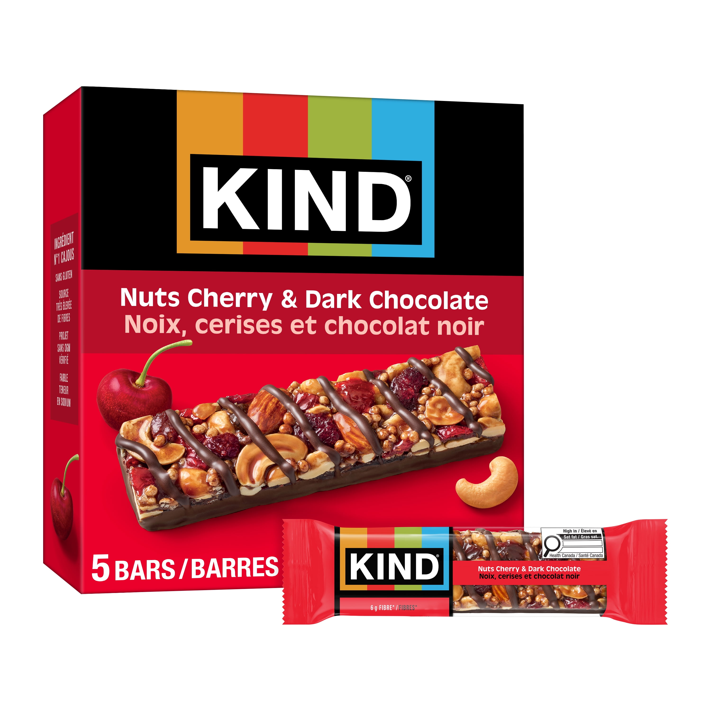 KIND Noix Cerise & Chocolat Noir, 40 g, 5 Barres