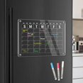 thumbnail image 1 of Acrylic Calendar for Fridge, Monthly Clear Acrylic Magnetic Dry Erase Board for Refrigerator, Stronger-Magnetic Reusable Fridge Planner, Includes 3 Liquid Chalk Markers, 1 of 5
