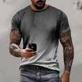 thumbnail image 2 of FAIWAD T-Shirt d'Été à Manches Courtes Dégradé pour Homme, Col Rond, Tendance, Coupe Ample, Chandail à Enfiler, 2 of 6