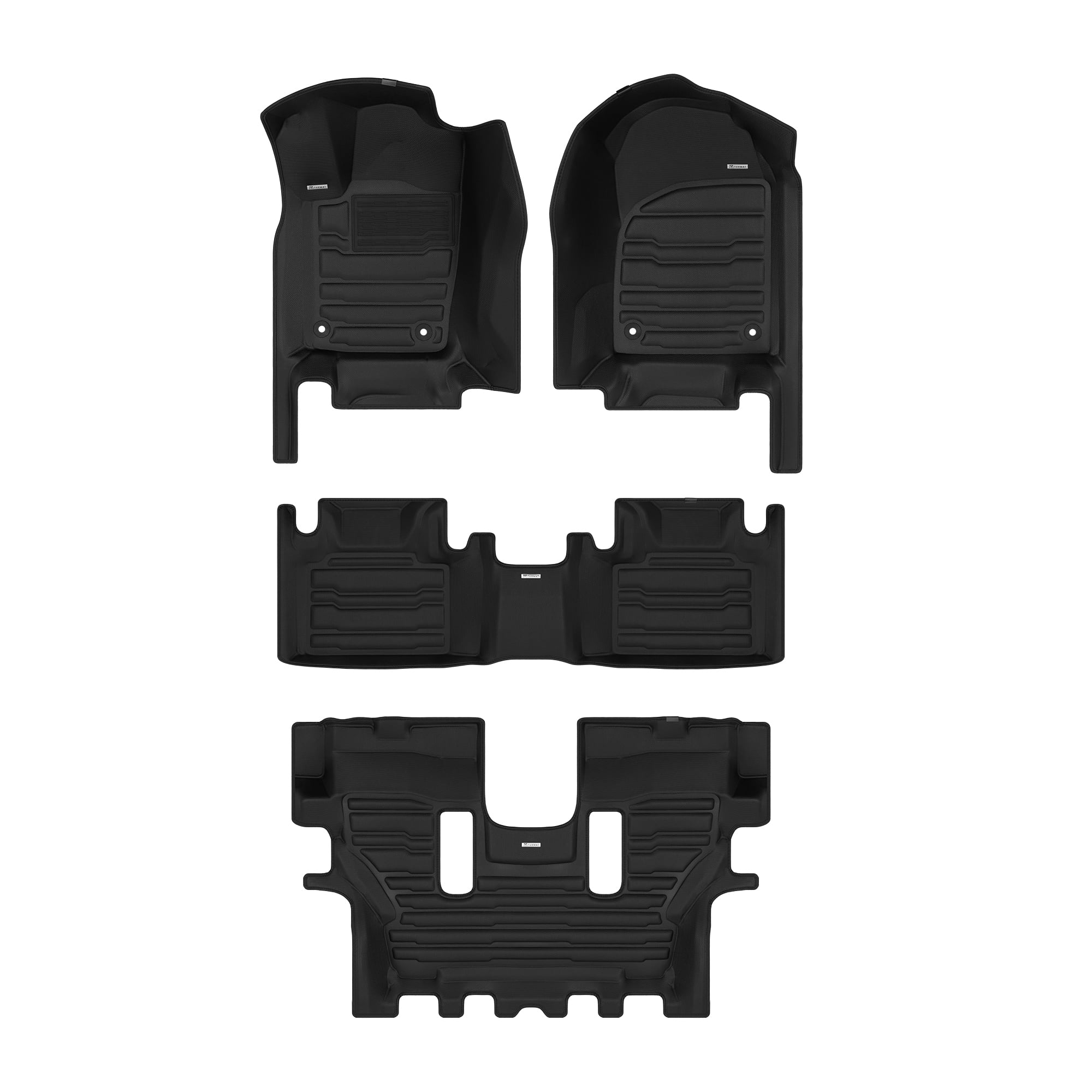 TuxMat - For Dodge Durango 6-Seater 2011-2027 Models - Custom Car Mats - Maximum Coverage, All Weather, Laser Measured - This Full Set Includes 1st, 2nd and 3rd Rows