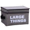 thumbnail image 1 of Bangcool Storage Organizer Bin Collapsible Letter Storage Bin Fabric Basket with Lid, 1 of 10