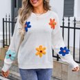 thumbnail image 4 of Timegard Hauts pour Femmes Tricot Manches Longues Col Rond Épaules Tombantes chandail-Over Chandail Automne Décontracté Ample Hauts, 4 of 9