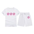thumbnail image 4 of FAOWME T-Shirt Enfant Imprimé Lettres Colorées Col Rond Manches Courtes pour Filles Garçons T-Shirts Tee Tops Blanc 4-5 Ans, 4 of 4
