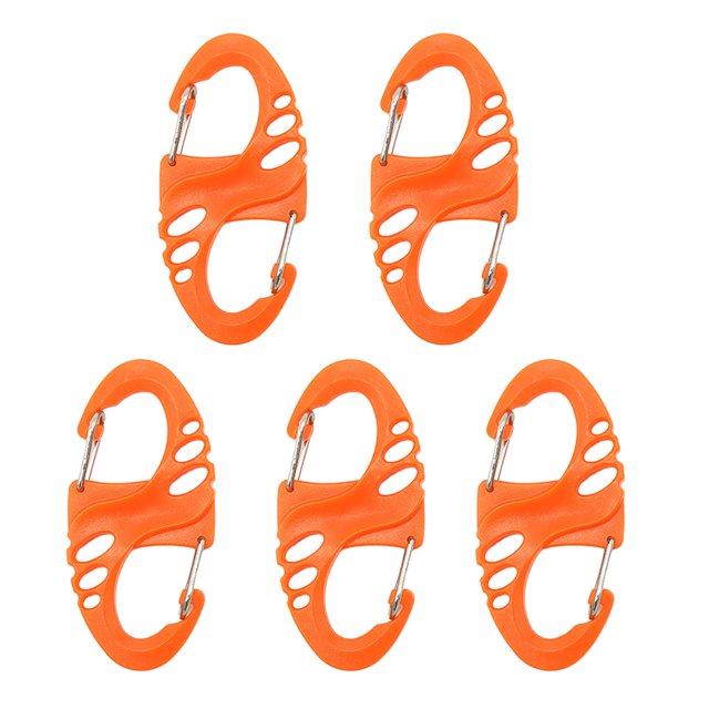 Visland 5 Pcs Mini Boucles Mousquetons de Type S Légères en Plastique Acier Extérieur Escalade Randonnée Boucles de Sécurité Design Compact Portable