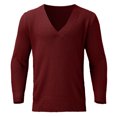 thumbnail image 1 of MIASHUI Men's Fall Winter Pullover V-Neck Solid Color Cardigan Knit Shirt Jacket Long Sleeve Comfort Coffee,XXL, 1 of 5