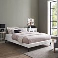 thumbnail image 5 of Pemberly Row Faux Leather Upholstered Queen Platform Bed in White, 5 of 5