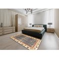 thumbnail image 4 of Ahgly Company Indoor Round Abstract Coffee Brown Oriental Area Rugs, 4' Round, 4 of 6