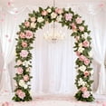 thumbnail image 4 of Homekingdee Simulation Rose Leaves Flower Rattan Arch - White Pink Plastic Artificial Vine for Wedding Outdoor Decoration Arrangement, 4 of 6