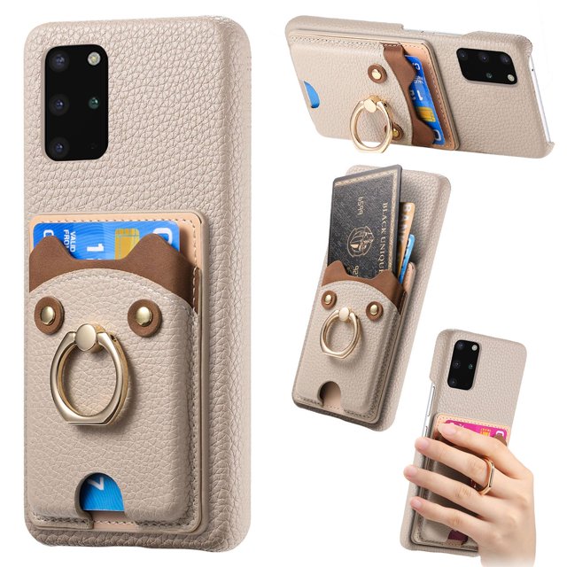 Étui pour FOXDOCK Samsung Galaxy S20 Plus, Cuir, Ours, Porte-Cartes