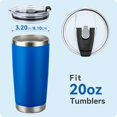 thumbnail image 4 of Prurex 20oz Tumbler Lids,Replacement Lid for 20 oz Yeti Tumbler,SUNWILL and More,2 Pack Spill-proof Lids,Covers for 20 Ounce Tumbler,Cup (Black 2pack), 4 of 7