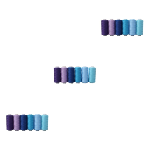 Transemion 1/2/3 Premium Polyester Thread Spools - Kit For Home Sewing Polyester Is Blue 6 color line 3PCS