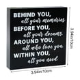 thumbnail image 3 of Home Graduation Quote Wood Box Sign Decor Desk Sign Positive Behind You All Your Memories Wooden Box Block Sign Rustics Home Shelf Wall Decoration Grad Gift Home Decor, 3 of 7