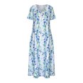 thumbnail image 4 of Fshaion Robe d'Été pour Femmes 2024 Grande Taille Décontractée Ample Robe Imprimée Robe de Plage Col en V Manches Courtes Robes Liquidation à Moins de 10!, 4 of 6