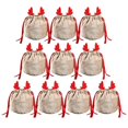 thumbnail image 1 of 10 Pieces Christmas Cloth Gift Bags, Christmas Gift Bags Cloth Bags, Drawstring Christmas Gift Pouch, 1 of 5