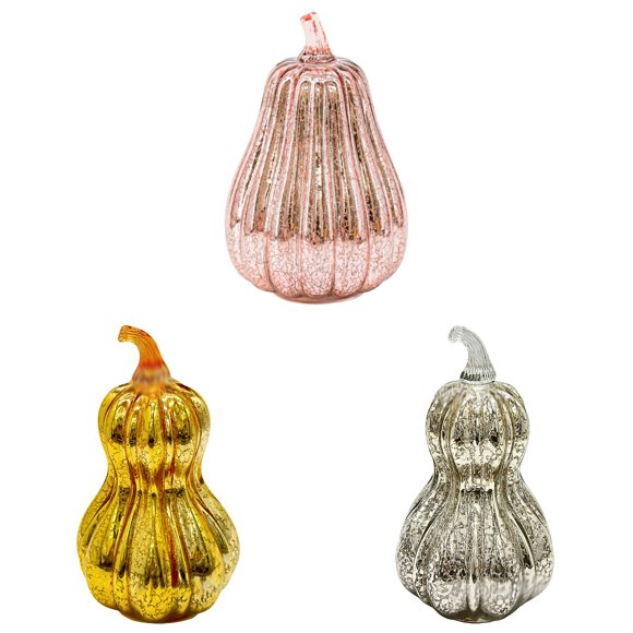 WHEANG Citrouilles à Lumière DEL Chérie 2025 Minuterie Éclairée Étincelante Nocturne Étoilée Citrouilles en Verre Opération en un Clic Décor d'Automne Halloween/Action de Grâce pour Maison Chambre