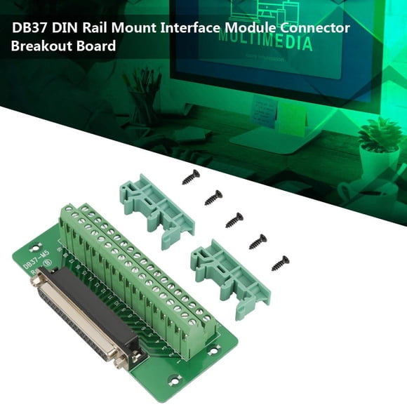 Sonew Module de Carte de Rupture, Module de Blocs de Connexion, Module d'Interface de Montage sur Rail DIN DB37 Connecteur Mâle / Femelle Carte de Rupture