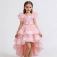 thumbnail image 2 of HXWCHs Robe à Boutons Robe Élégante Formelle pour Filles avec Traîne Détachable Concours Fête Mariage Robe de Récital Rose Pâle 3-4 Ans, 2 of 7