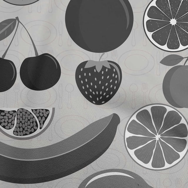 oneOone Cotton Poplin Light Gray Fabric Fruits Sewing Craft Projects Fabric Prints By Yard 56 Inch Wide