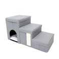 thumbnail image 2 of jinwen Dog Stairs Anti Slip Bottom Dog Steps for Older Dogs Small Dogs & Cats Puppy Gray, 2 of 9