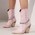 thumbnail image 1 of Qertyioot Bottes de Neige Zippées pour Femmes, Bottes Mode Unies à Talons Hauts Pointus, 1 of 9