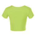 thumbnail image 5 of JIRNDf Hauts pour Femmes T-Shirts d'Été Tendance Mode Manches Courtes Mignon Court Basique Col Rond Coupe Ajustée Blouse pour Femmes Tunique Décontractée Hauts Vert Menthe P, 5 of 5