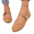 thumbnail image 3 of FRSASU Ballerines pour Femmes à Enfiler à Bout Rond Chaussures Mary Jane Confortables Chaussures Décontractées pour Usage Quotidien Chaussures de Travail Kaki, 3 of 9