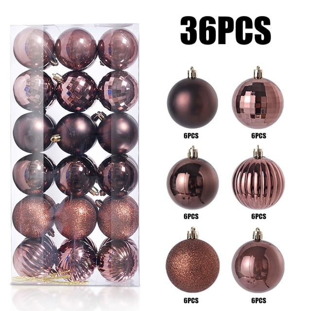 Meitianfacai 36PCS Christmas Xmas Tree Ball Bauble Hanging Home Party Ornament Decor 3CM