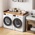thumbnail image 4 of YUSAZENS 54 Inch Single Layer Laundry Countertop, MDF Board, Heavy Duty Utility Shelf for Washer Dryer Laundry Room Storage Red Brown, 4 of 8
