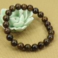 thumbnail image 3 of Natural Bronzite Gemstone 8mm Round Beads Stretch Bracelet 7" Unisex, 3 of 5