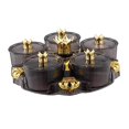 thumbnail image 1 of Serving Tray Easy to Carrying 5 Compartment for Sweets Dessert Indoor Outdoor dark gray, 1 of 8