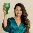 thumbnail image 2 of Weddingstar Vintage Style Pressed Glass Wine Goblet - Green, 2 of 4