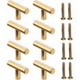 thumbnail image 1 of Jinsinto Poignée de Porte de Tiroir 8 Pcs Boutons de Tiroir à un Seul Trou Rond Poignées d'Armoire à un Seul Trou Poignée en T en Métal pour Armoire Armoire Tiroir Armoire de Cuisine (Or, 50 mm), 1 of 5