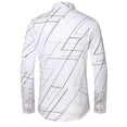 thumbnail image 5 of AherBiu Chemises à Manches Longues pour Hommes Grande Taille, Boutonnées, Rayées, Coupe Ajustée, Col à Revers, Chemise Tendance, Chemises Non Rentrées, 5 of 5