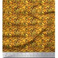 thumbnail image 1 of Soimoi Orange Rayon Fabric Tiger & Giraffe Animal Skin Decor Fabric Printed BTY 58 Inch Wide, 1 of 3