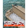 thumbnail image 3 of VEVOR Floating Cooler, 40 QT Floating Ice Chest with Dry Storage, Wheels & Tow Rope, Premium LLDPE Amphibious Drink Cooler for Water & Land, Stable Cruiser on Lake, River, Pool, Beach, Kayak, Apricot, 3 of 9