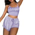 thumbnail image 1 of B91xZ Womens Pajamas Set Classic Pullover Long Satin Silk Pajama Set,Purple L, 1 of 5