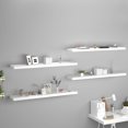 thumbnail image 1 of vidaXL Tablettes Murales Flottantes 4 Pcs Blanc 120x23,5x3,8 cm MDF, 1 of 5