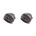 thumbnail image 4 of Maytalsory Bonnet Hijab Ethnique Imprimé Floral Turban Coloré Réglable Protection des Oreilles Accessoires de Style Bonnet Losange Bleu 2Set, 4 of 6