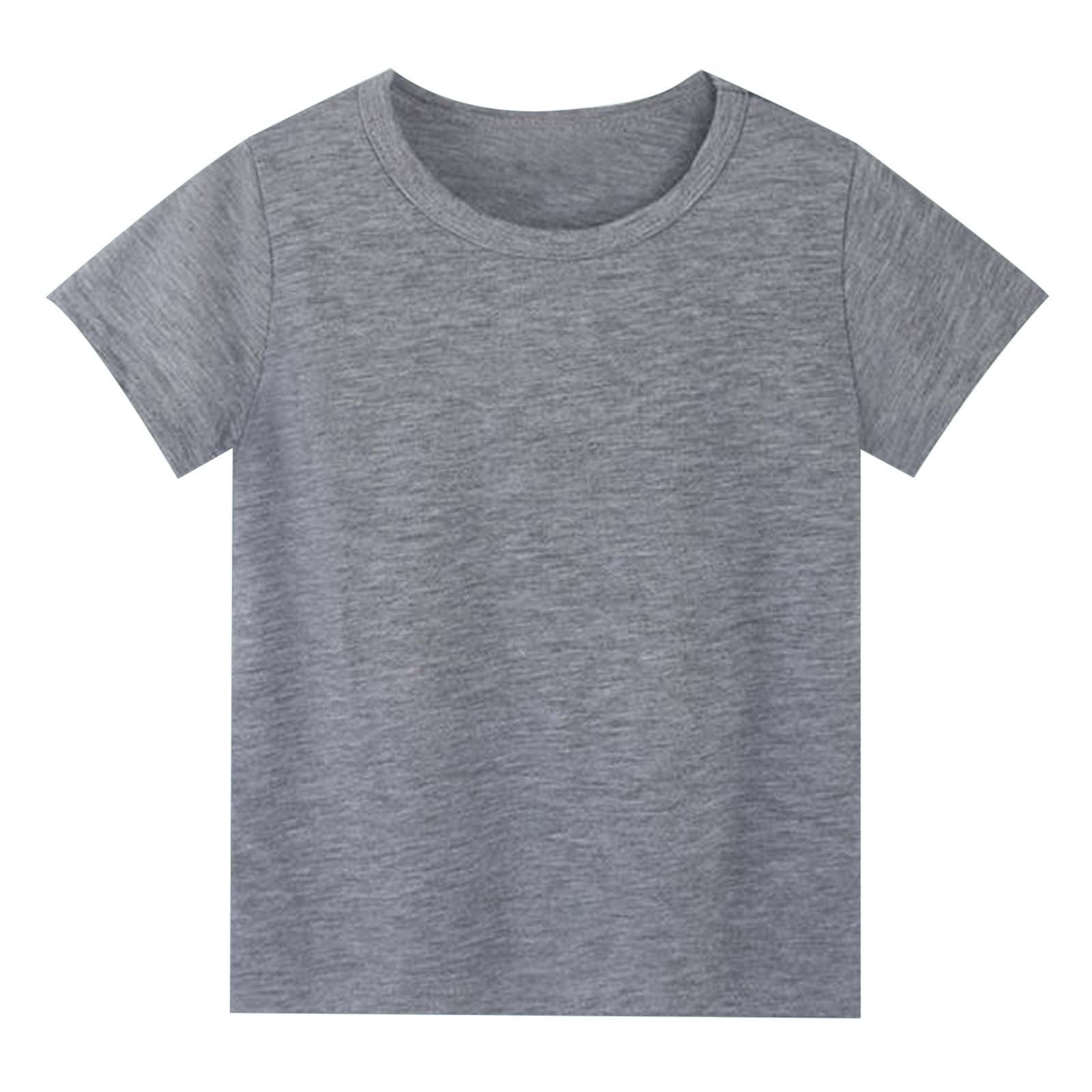 YOUSNH T-Shirt Confortable Unisexe pour Enfant Filles Hauts Gris 7-8 Ans