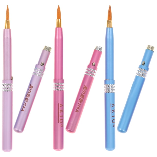 Shisuyan 6 PCS Portable Metal Shell Lip Brush Telescopic Fiber Lip Brush Retractable Makeup Brush