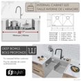 thumbnail image 4 of Stylish Undermount 32" Stainless Steel Double Bowl Workstation Kitchen Sink with 7 accs S-601WK, 4 of 15