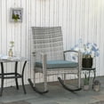 thumbnail image 2 of Outsunny Outdoor PE Rattan Rocking Chair with Cushion Mixed Grey, 2 of 10