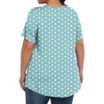 thumbnail image 3 of Plebaso Hauts pour Femmes Grande Taille Manches Courtes Blouses Plissées Décontractées Col Rond Été Tuniques Amples, 3 of 6