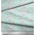 thumbnail image 3 of Soimoi Green Modal Satin Fabric Cupcake Party Print Fabric by Yard 42 Inch Wide, 3 of 5